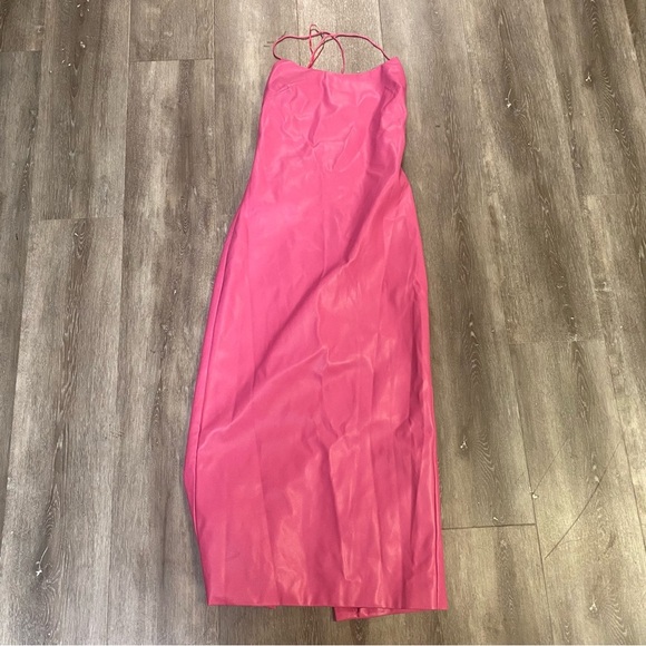 COPY - Bardot | Helena Vegan Leather Dress In Hot Pink Size 4 NEW - Picture 7 of 10
